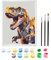 Zimrobin Peinture au Numéro Enfant 5-7 Ans - Kit Comprenant Peintures Acryliques, Cadre Photo et 3 Pinceaux, 18 x 24 cm (Dinosaures Rugissants)