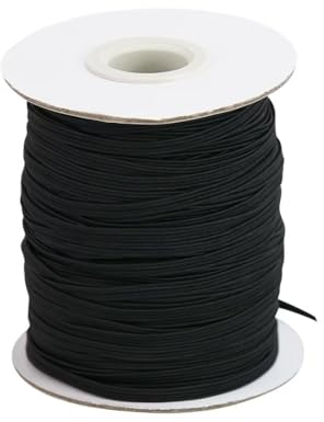 BOKFJBP Gummiband 3mm Breite Nähen-50 Meter Gummibänder Schwarzes Nähband Stoffband zum Haushalt DIY Bastelstoffe Hose-Nicht leicht verformbar