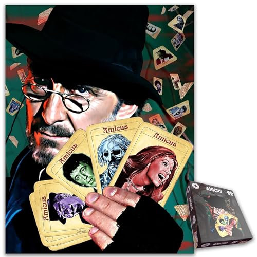 Amicus Productions 1000-Piece Jigsaw Puzzle – Horror Movie Classics Featuring Christopher Lee, Peter Cushing, Tales from The Crypt & More