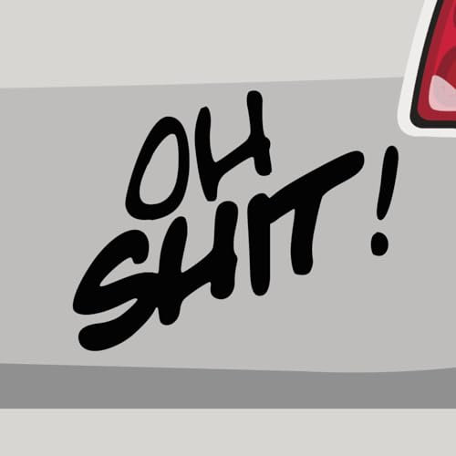 Aufkleber - Oh Shit Spruch Schriftzug Nein - Sticker, Folienaukleber für Auto, Motorrad, Fahrrad, Laptop, LKW (25x20cm | Neonrot)