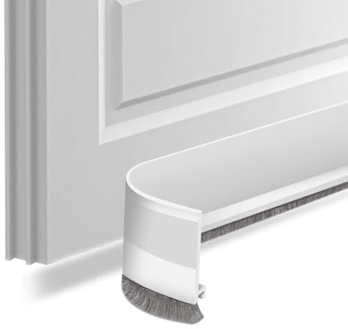 Türdichtung Selbstklebend Türbürste Abdeckleisten Bürstendichtung Dichtung Leiste Bürste Zimmertürdichtung Durchzugstopper Zugluftstopper türabdichtung（Weiß-5cm）