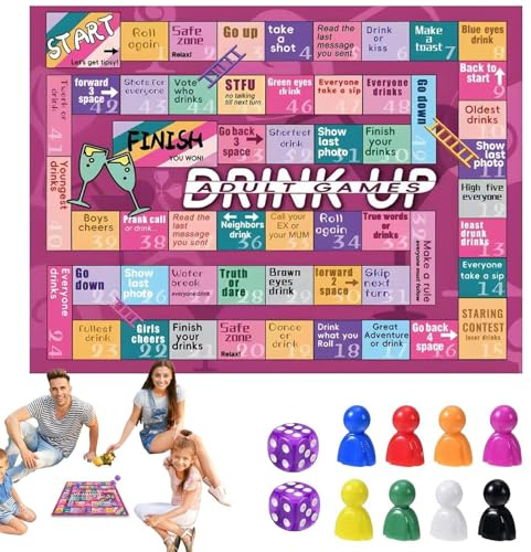 Ruwshuuk Lustige Trinkspiele für Erwachsene, Trinkspiele für Erwachsene, Brettspiel aus Leder – Spiele für Erwachsene, interaktive Trinkspiele für Spieleabende