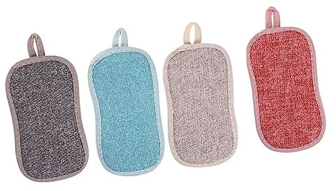 HAPINARY 4pcs Double-Sided Kitchen Dishwashing Sponge Pads for Cleaning Strong Water Absorption Random Colors for Scrubbing and Kitchen Cleaning