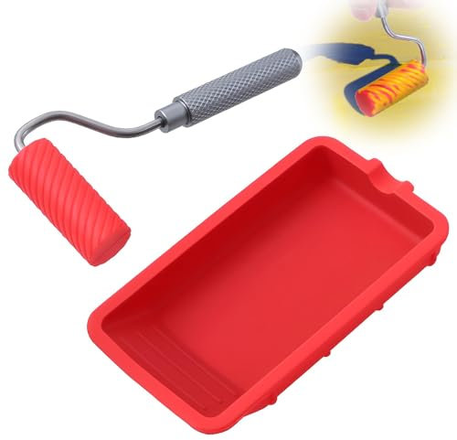 YANGUN Set di pennelli a rullo in silicone, Colla per legno, rullo per colla riutilizzabile per artigianato, applicazione rapida e uniforme, legno mobili e armadi (rullo per colla)