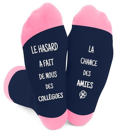 Cadeau Collegue de Travail Femme,Idee Depart Humour Anniversaire Merci Original Utile Remerciement Noel Secret Santa Saint Valentin Retraite Personnalisé Cadeau pour CollèGues Chaussettes Rigolotes