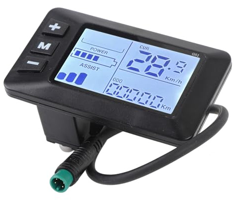 Elektrofahrrad -LCD -Display für 2,2 cm -Lenker, Fahrrad -Tachometer -Bedienfeld mit 5 -Pin -Stecker, Electric Scooter LCD -Panel -Modifikationszubehör Zum Zyklus