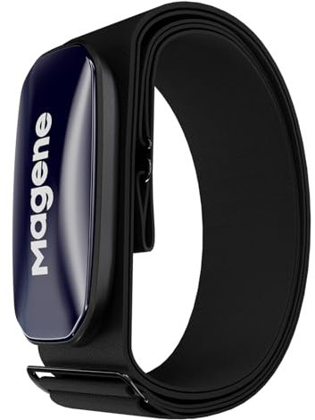 Magene H613 Brustgurt Pulsmesser Herzfrequenzmesser, Präzises Tracking, Bluetooth/ANT+, 17 Stunden Offline-Speicher, IPX7 wasserdicht, mehrfarbige Herzfrequenzzonenanzeige für Radfahren, Laufen, Yoga