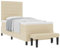 vidaXL Boxspringbett mit Matratze & Bank Creme 90X200 cm Stoff Elegantes Design Bequeme Unterstützung Einfache Montage Perfekt für Schlafzimmer Möbel Topper Schaumstoff Taschenfederkern Komfort