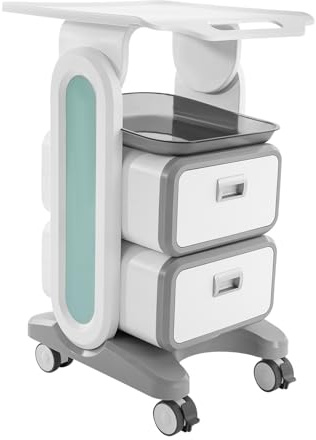 Rollwagen für medizinische Geräte Laborwagen Medizinwagen Medizinischer Rollwagen mit Schublade & Rädern 60 kg Tragkraft für Labor Klinik Krankenhaus Salon