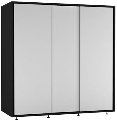 URBNLIVING 120cm Kids Sliding Wardrobe with 3 Smooth-Glide Doors, Integrated Hanging Rail, Space-Saving Compact Closet, Child-Safe Design for Nurseries & Children’s Bedrooms