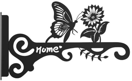 Harewtwy Decorative Butterfly Design 10 Inch Metal Plant Hooks-Wall Hangers for Indoor& Outdoor Use-Hanging Brackets 1Pcs