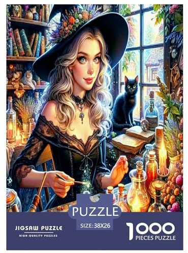 1000 Teile Hexe Puzzles Perfekt Für Spieleabende Wohnungsdekoration Herausforderndes Zaubererwelt Puzzle Für Erwachsene Teenager 38x26cm/1000pcs