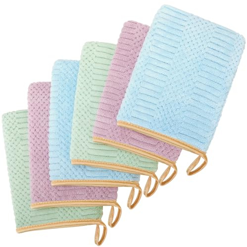 COZYMIRE Waschlappen Mikrofaser 15x21cm Waschhandschuh Set Weich Saugfähig | Waschhandschuh Weich Wasseraufnahme Frottee für Gesichtsreinigung & Empfindliche Haut