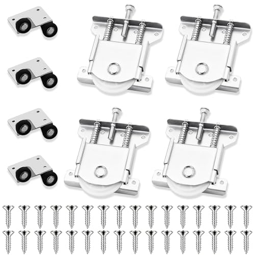 4 Piezas Kit Ruedas Puerta Corredera Armario Ruedas para Puertas Correderas Polea de Puerta Corredera de Armario Ruedas Armario Corredera