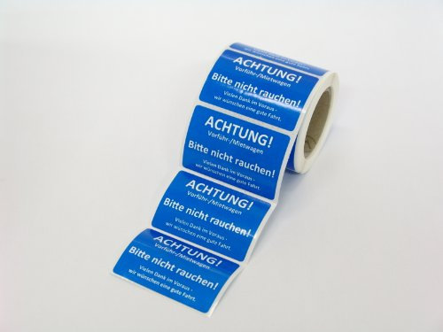 Kundendienst Aufkleber Serviceaufkleber Inspektionsaufkleber (250 Stück, Bitte nicht rauchen)