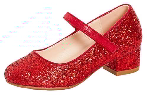 Lora Dora Girls Faux Leather Party Shoes Red Glitter 2 UK