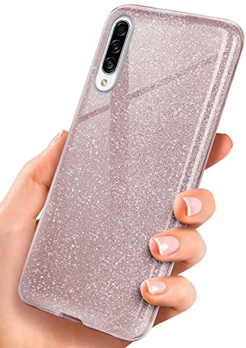 ONEFLOW Glitter Case für Samsung Galaxy A50 / A30s Glitzer Handyhülle mit Kameraschutz, Stylische Hülle Glitzernd, Dünne TPU Schutzhülle für Damen, Glitzerhülle Qi kompatibel, Rosa