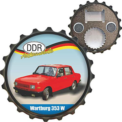 AV Andrea Verlag Ostalgie Flaschenöffner Öffner mit Spruch, der DDR Bieröffner Kapselheber für Ostalgiker und Fans für Ostprodukte Ost Produkte (Kapselheber: - Wartburg 353W -)