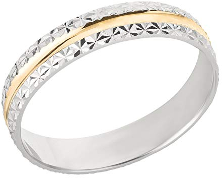 Ardeo Aurum Trauring Unisex Damenring Herrenring aus 375 Gold bicolor Gelbgold Weißgold massiv Ehering Größe 64