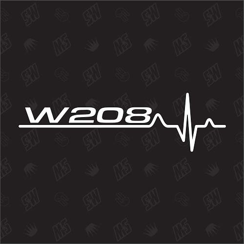 W208 Herzschlag - Sticker kompatibel mit Mercedes Benz