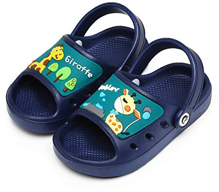 CELANDA Ciabatte da Spiaggia per Ragazzi e Ragazze Antiscivolo Pantofole da Bagno Bambini Morbidi Scarpe da Piscina Interno Esterno Estive Sandali Blu Scuro-B 20/21 EU