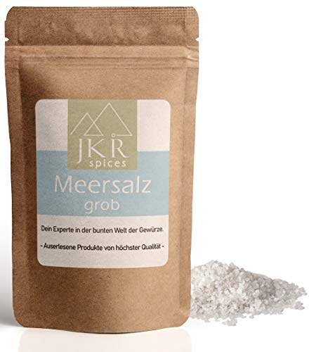 JKR Spices Premium Meersalz - Grob ohne Rieselhilfen - für Salzmühle | Salz Granulat, grobkörniges Speisesalz Ideal zum Kochen | Spitzenqualität - 1000g