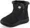Gaatpot Stivali da Neve Ragazzi Ragazze Scarpe Invernali Bambini Fodera Calda Stivali Piatto Impermeabili Stivaletti Morbide Antiscivolo Nero#2 30.5 EU = 31 CN