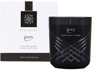 ipuro - dekorative ipuro oud intense Duftkerze - minimalistische & puristische Duftkerzen im Glas - intensive Duftkerzen mit orientalischen & magischen Duftnoten - stilvolle Kerze 270 g