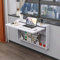 Desk Wall Mounted Folding Table Modern Wooden Wall-Mounted Folding Table with Storage Shelf, Space Saving Floating Fold Down with Marble Texture, for Study, Bedroom, Office