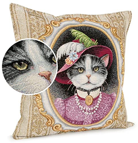 ANRO Kissenbezug Dekokissen Kissen Sofakissen Kissenbezüge Kissenhülle Gobelin Milady 45x45cm ohne Füllung