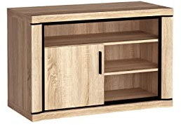 Marmex Dallas D11 - Hoher TV-Schrank; mit offenen Regalen und Einer Tür; moderner Schrank für das Wohnzimmer (Sonoma Eiche)