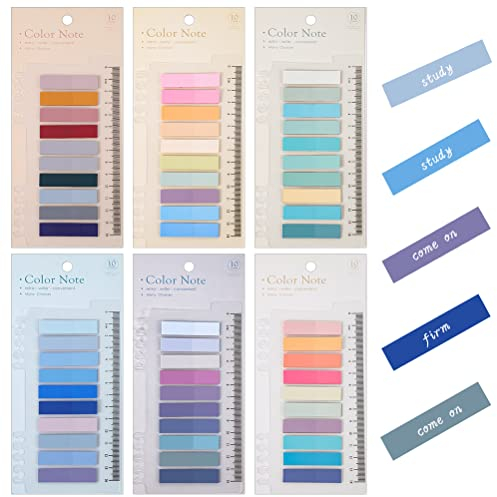 1200 Stück Haftnotizen Pastell, 6 Stile Klebezettel Pastell Selbstklebend Notizzettel Haftstreifen Tabs Sticky Notes Aesthetic mit Lineal für Seitenmarkierung Lesezeichen