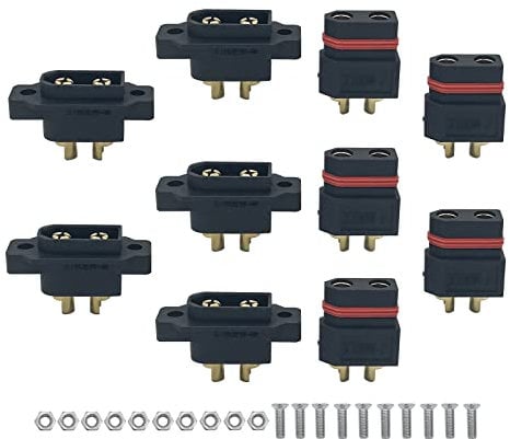 Nuofany 5Pairs Amass XT60EW-M XT60W-F Mountable XT60E Male Female Plug Connector for RC Drone Aircraft FPV Racing Drone