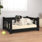 Homiuse Hundebett Schwarz 65,5x50,5x28 cm Massivholz Kiefer Katzenbett Hundekorb Mittelgroße Hundebetten Hundesofa Mit Stützenden Seitenwänden für Große Hunde
