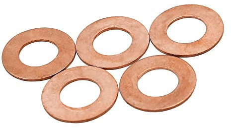 A ABSOPRO Cobre Arandela Universal 12mm Plano Sellado Junta Anillo (Juego de 5)
