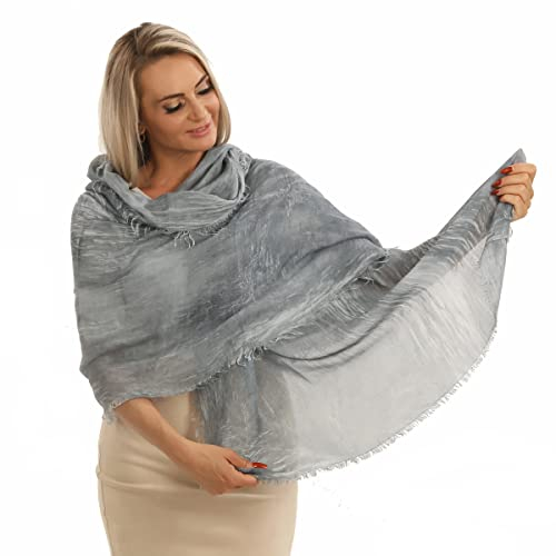 PashminaShine - Hellblau - Der Nachhaltige und Luxuriöse Shal Damen | für Geschmackvoll Looks und Elegante Anlässe l 100% Modal | 185 x 85 cm l Stola l Sommer Shal | Made in Italy | Pashmina