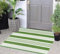 Fußmatte für den Außenbereich, 61 x 89 cm, gestreift, handgewebt, waschbar, für den Innen- und Außenbereich, kleiner Teppich für Veranda, Waschküche, Badezimmer, Grün und Weiß