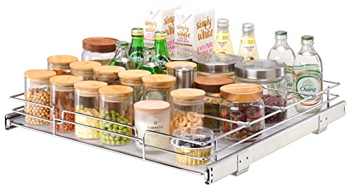 VEVOR Ausziehbares Gewürzregal Spülschrankregal Küchenschrank, 508 x 533 x 63,5 mm Schiebeschublade Waschbecken Stehend Gewürzregal Schranktür Schrank Organizer Unterschrankregal Spülschrank Mehrzweck