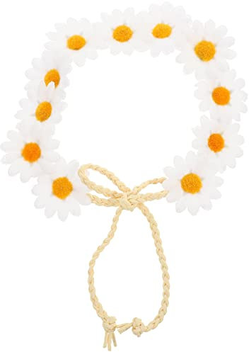 FRCOLOR Flower Hairband Braid Headbands for Women Hippie Flower Crown Women Hair Hoop Wedding Crown Daisy Headband for Bride Wedding Cake Decorations Women Headdress Man White Newborn