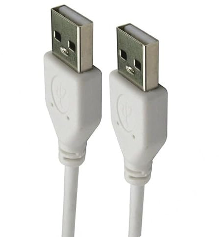 3m USB to USB 2.0 24AWG A to A (Male to Male) High Speed Data Transfer Lead Cable (10ft, White)