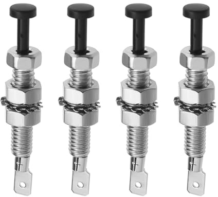 eMagTech 4 Stück 12V Universal Türkontaktschalter Momentan Verstellbare Sicherheitshauben für Motorhaube Kofferraum Dach Licht Alarmleuchte 70x10mm
