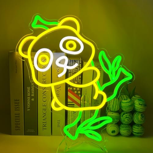 UExnkj-Y Luci al Neon Panda Insegna al Neon del Panda,Alimentato Tramite USB Con Interruttore Festa al Bar in Camera Decorazione Murale Panda Lampade Neon