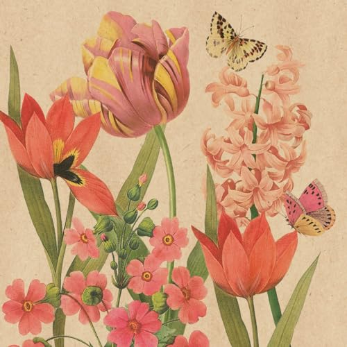 20 Servietten aus Recycling-Papier Frühling Frühlingsblumen dezent als Tischdeko. Papierservietten mit Motiv. Auch für Decoupage und Serviettentechnik 33x33cm