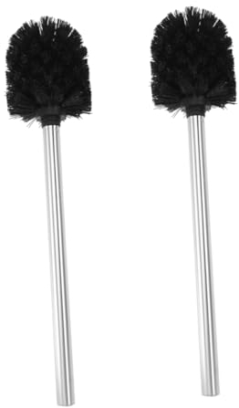 Ciieeo Cepillo De Inodoro Resistente De Acero Inoxidable 2 Piezas Cepillo De Fregado Negro para Una Sujeción Cómoda Y Una Limpieza Profunda