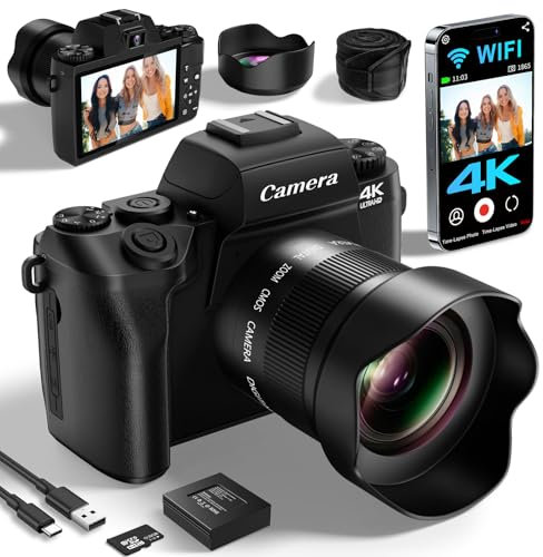 2.7K HD 44MP Digital Camera 16X Zoom with 32G Memory Card 1 Batteries YouTube Portable Mini Compact Camera for Kids Teens Adults Beginners