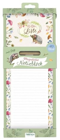 Trötsch Notizblock mit Stift und Magnet Waldidylle: Notizblock Geschenk Geschenkidee Erinnerungen