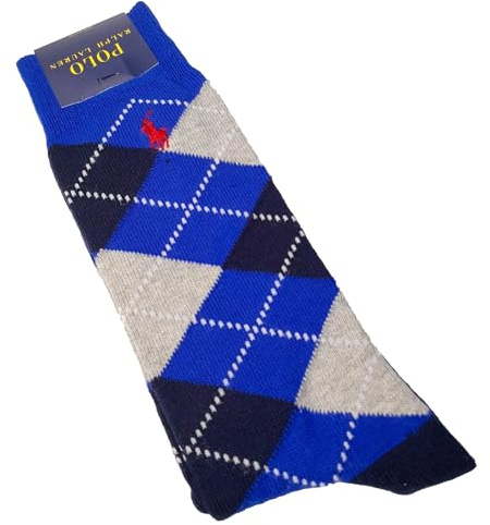 Polo Ralph Lauren Herren 1 Paar Argyle-Socken mit Rundhalsausschnitt, Größe 44-47, 45