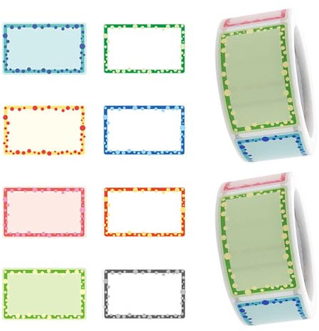 2 Rollen (400 Stück) Selbstklebende Etiketten, Flaschenmarkierungsaufkleber, Kantengrafiketiketten, Marmeladenglasetiketten, Handschriftaufkleber, Selbstklebende Marker