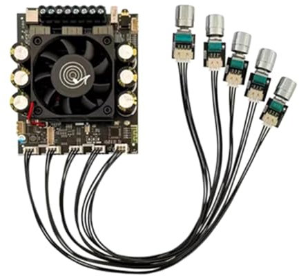 Joselin Module de Carte Amplificateur Bluetooth -DAS A1 2x160 W + 220 W TDA7498E + ADAU1701 avec Module Pratique Multifonction, Un
