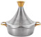 CTCOIJRN 304 Stainless Steel Moroccan Tagine Pot,Non Stick Tagine Stainless Steel Tower Stew Dry Pot Non-stick Slow Cooker Seafood High Lid Pan Electromagnetic Cooker Moroccan Tajine Casserole,Gold,20